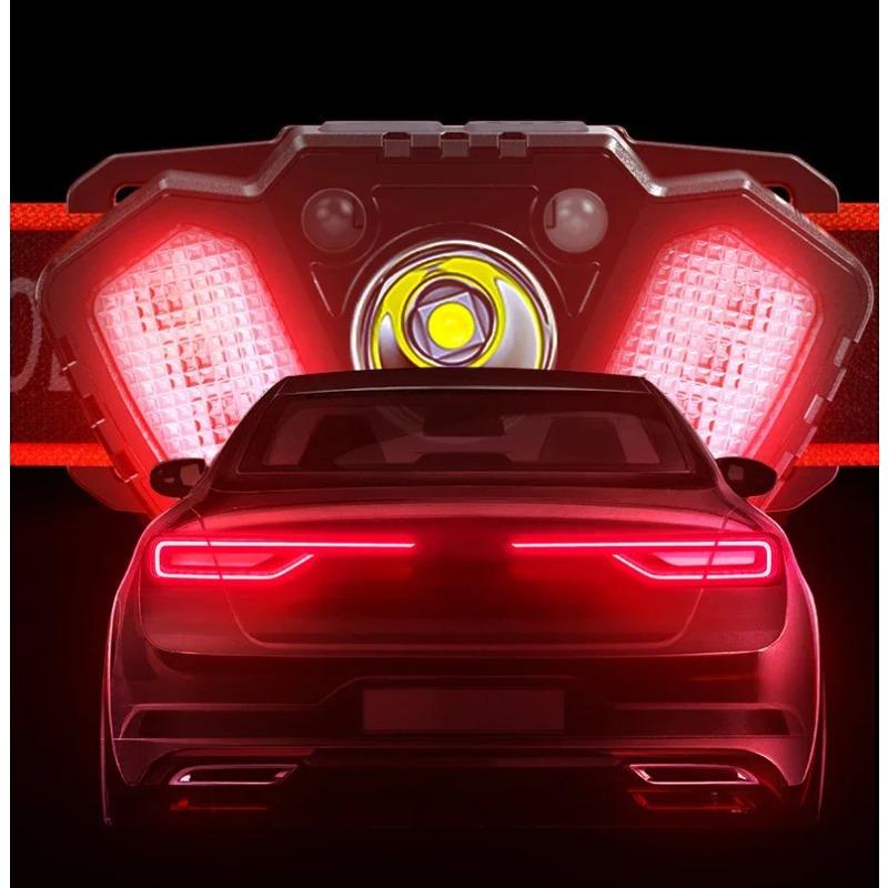 LED Multifunctional Strong Bald Light Wave Sensing Headlight Ultra Long Endurance Outdoor Emergency Lighting Work Light