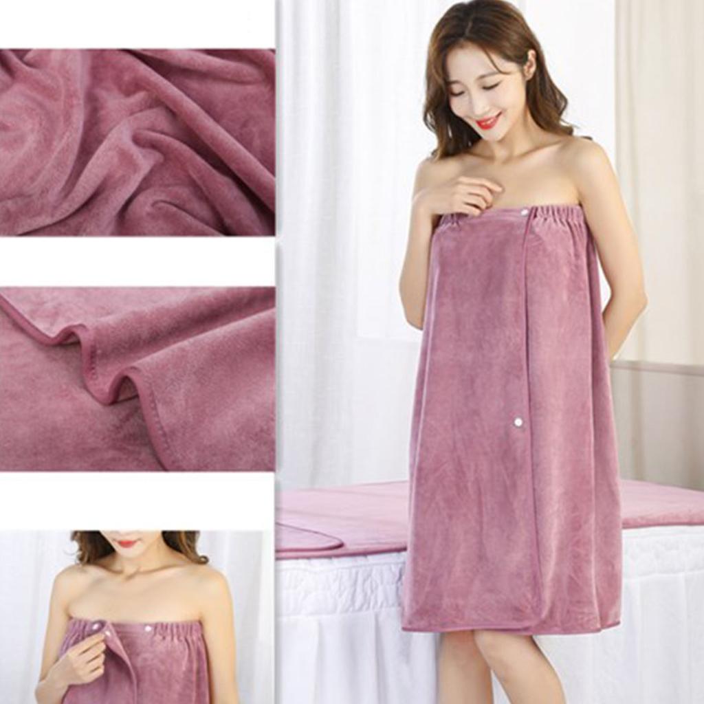 Bath Wrap Towel High Absorbency Soft Double Button Breathable Colorfast Adjustable Tightness for Gym Beach Pool
