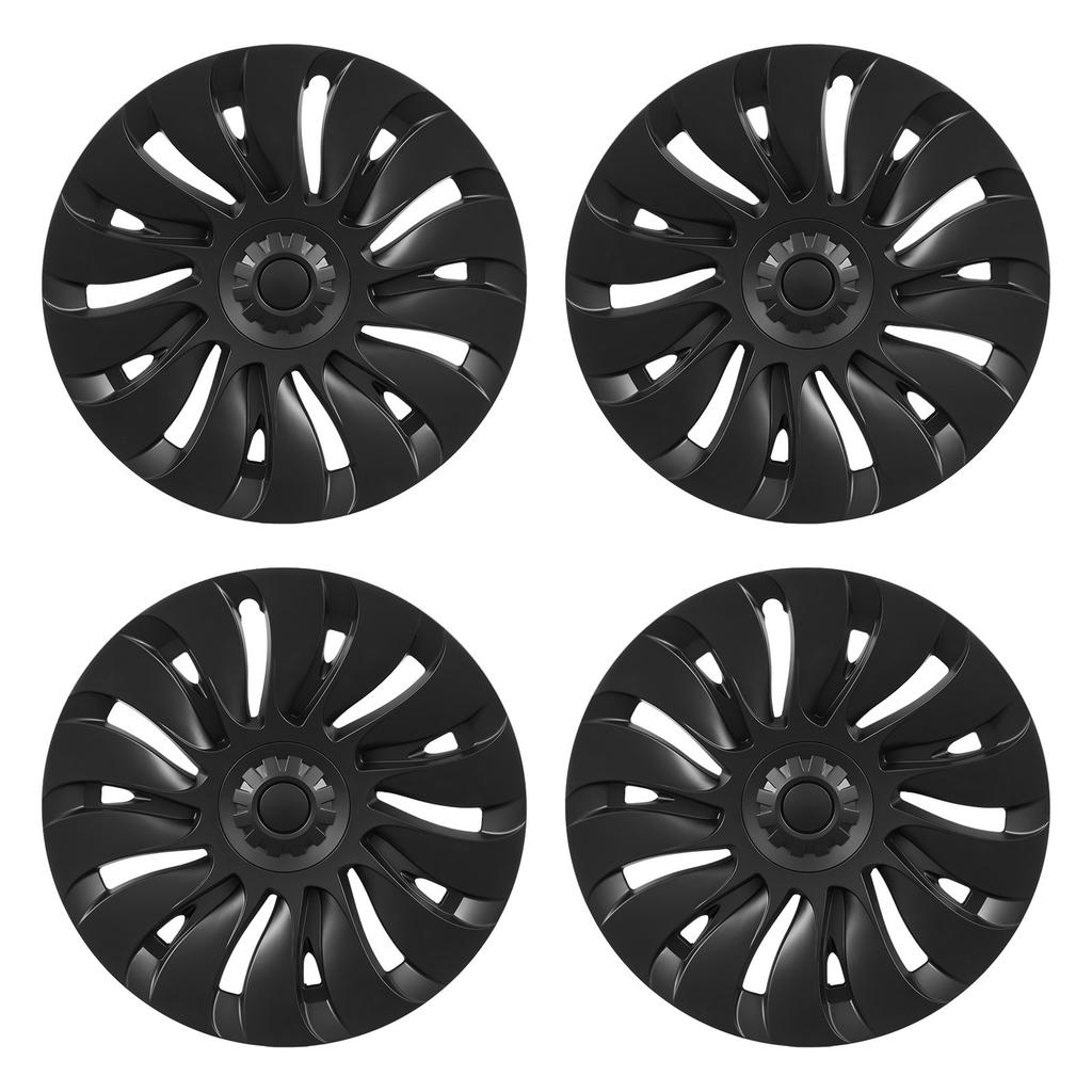 Hubcaps Wheel Covers for 2021-2024 Tesla Model Y, 19 Inch Set of 4 Wheel Rim Cover Hubcaps OEM Style Replacement, R19 Size Snap On Car Hub Caps,