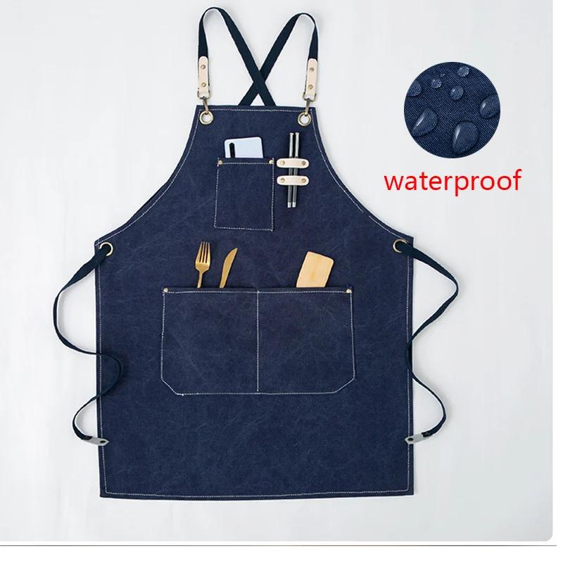 Baumwolle Wasserdicht Öl Leinenschürze Kaffee Milch Tee Laden Hüftschürze für Zuhause Küche Gartenarbeit Arbeit