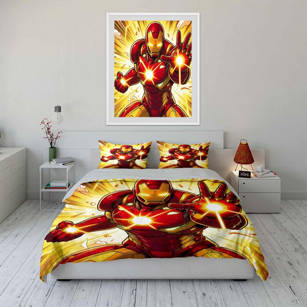 Iron Man In Action. Bedding Sets Duvet Cover Sets Duvet Covers Pillowcases(1 * Duvet Cover 2 * Pillowcases Without Duvet Insert)