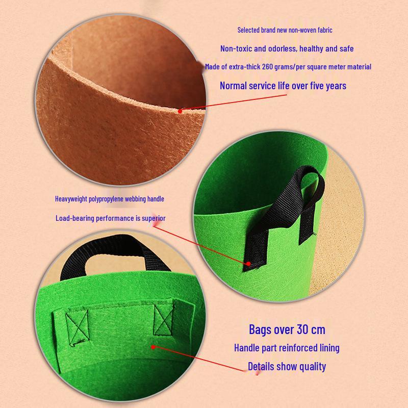 Cross-Border Thickened Non-Woven Grow Bag for Garden, Balcony & Rooftop Planting