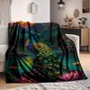 1pc Peacock Nature Scene Blanket, Lightweight Flannel Throw For Sofa, Bed, Travel, Camping, Livingroom, Office, Couch, Chair, And Bed,