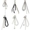 Metalen Parel Kralen Sleutelhanger Perzik Hart Vorm Kwastje Decoratie Kraal Tas Ketting Hanger Sieraden Tas Accessoires