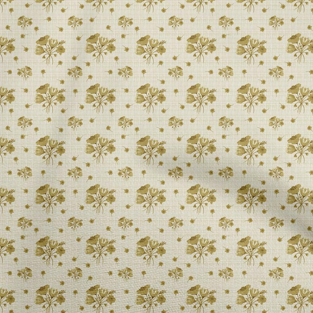oneOone Cotton Flex Dark Rose Brown Fabric Floral Quilting Supplies Print Sewing Fabric By The Yard 40 Inch