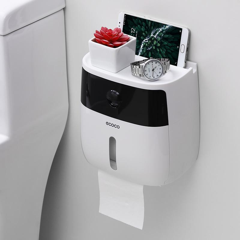 Portable Toilet Roll Paper Holder Plastic Waterproof Double Layer Paper Dispenser For Toilet Storage Box Bathroom Accessories