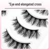 10 Pairs 4A042#3D Multi-Layered Black Stem Thai False Eyelashes for Light, Messy, Cross-Style European and American Stage Makeup