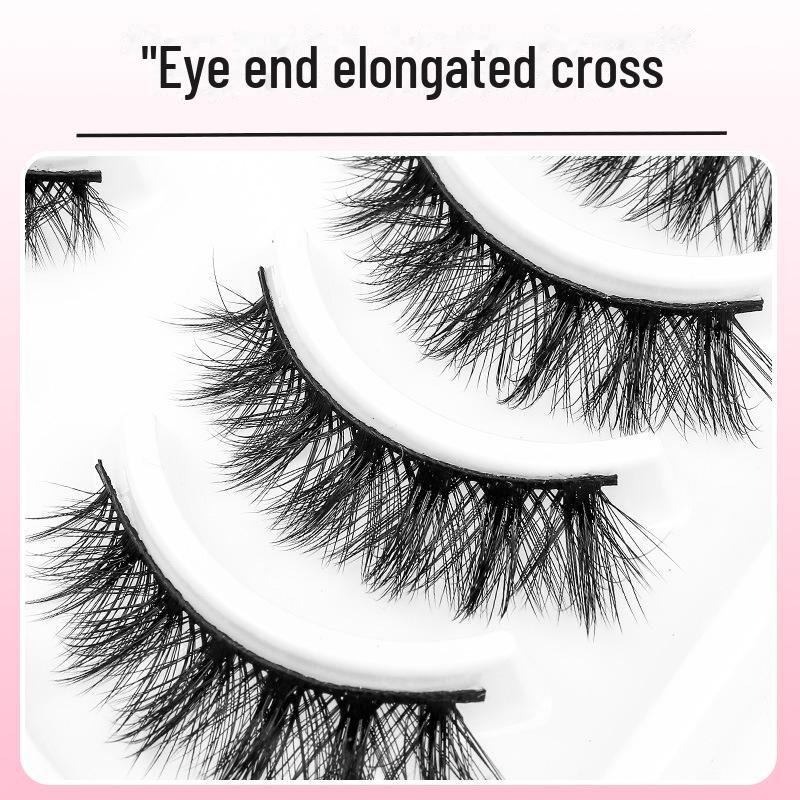 10 Pairs 4A042#3D Multi-Layered Black Stem Thai False Eyelashes for Light, Messy, Cross-Style European and American Stage Makeup