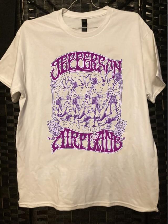 Vtg style Jefferson Airplane rock band short sleeve white retro shirt Unisex T-Shirt S