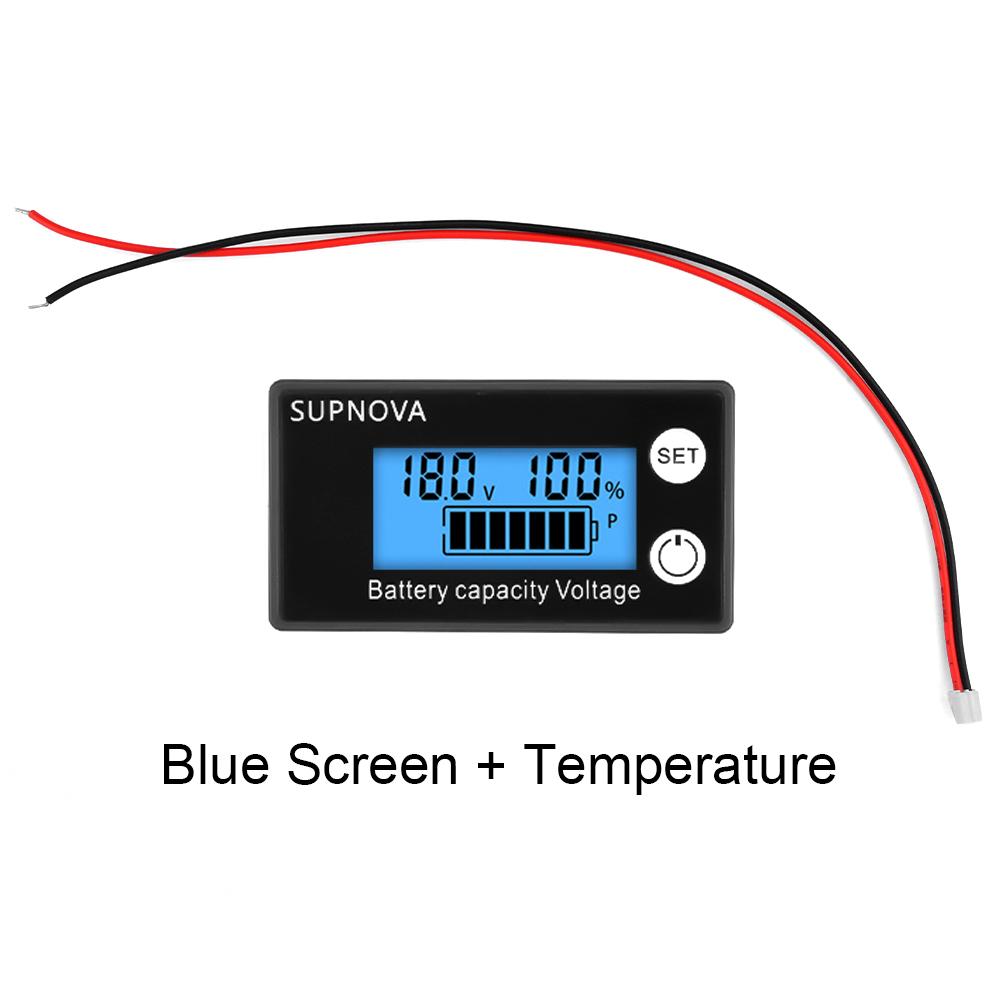Battery Capacity level Indicator DC 8V-100V Lead Acid Lithium LiFePO4 Voltmeter Voltage Gauge 12V 24V 48V 72V for Alam