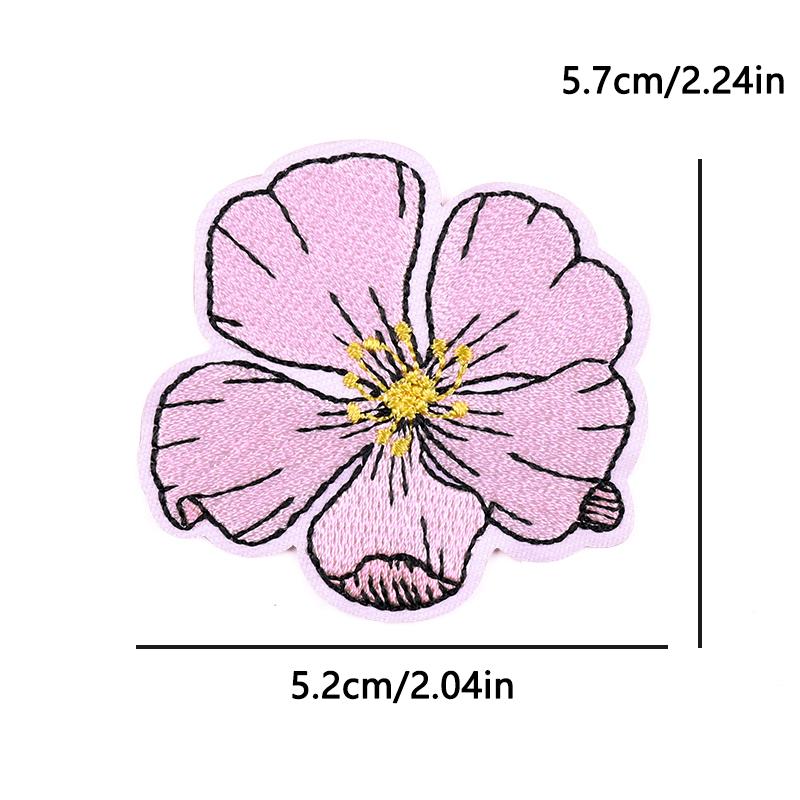 Japanese Cartoon Style Embroidery Patch Iron On Patches For Clothing Stickers Cherry Blossoms Fusible/Sewing Decorate Applique