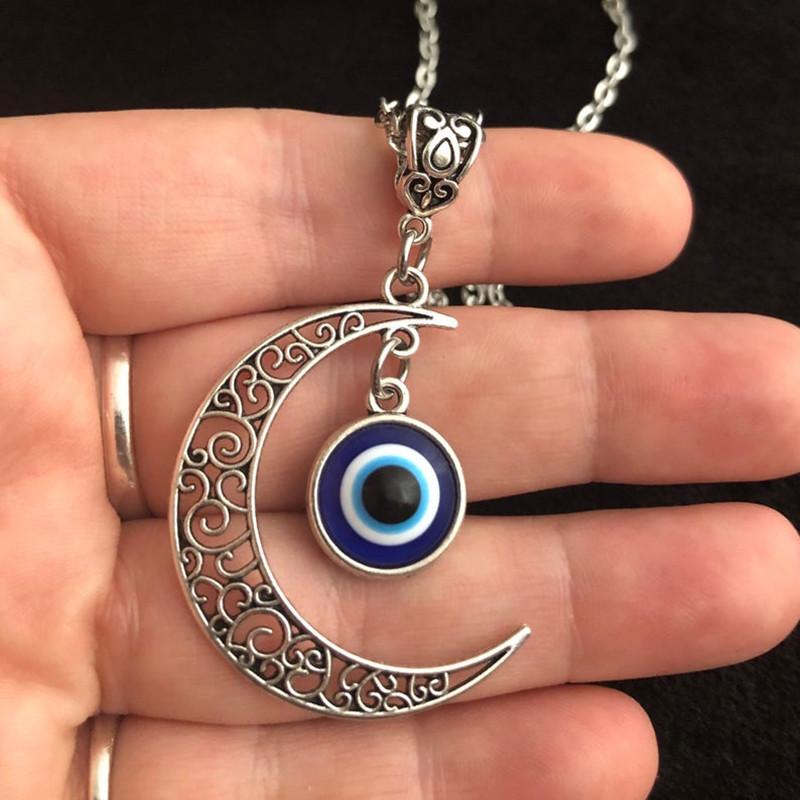Vintage Punk Evil Eye Halsketten Blau Augapfel Verbinden Übertreibung Mehrere Dichten Bösen Augen Halskette