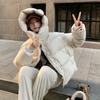 Womens Short Puffer Coat Winter Warm Thick Cotton Jacket Loose Fit Hooded Outerwear Daily Wear