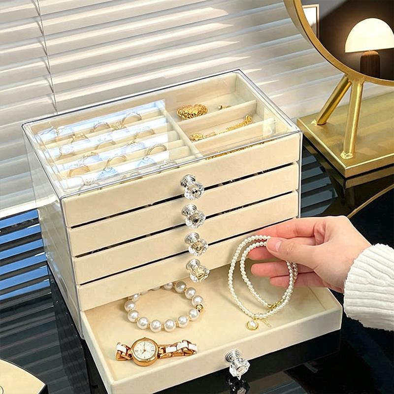 5 Layers Desktop Jewelry Storage Drawer Large Capacity Earrings Ring Necklace Organizer Rack Jewelry Display Stand