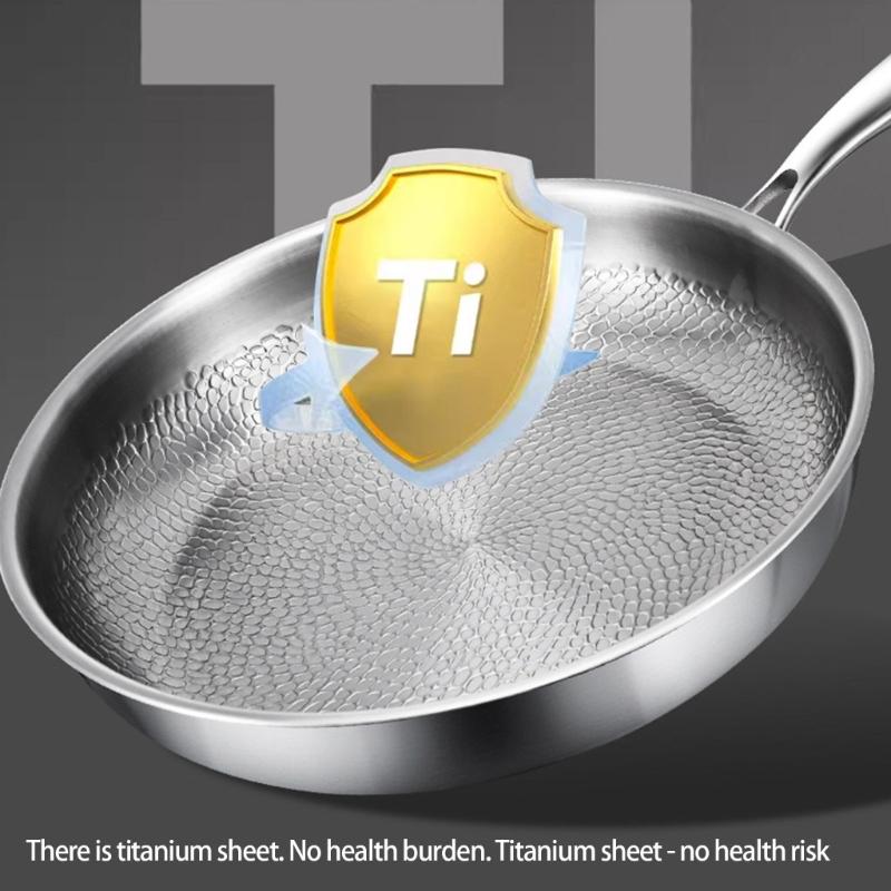 Titaniums Nonstick Frying Cooking Pan Set With Lid And Spatula Scratch Resistant Cookware For Multiple Stovetops