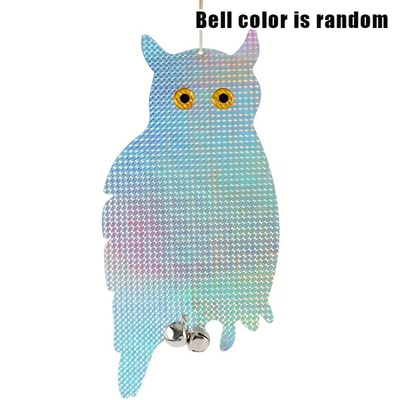 1/2/4/6 Stück Reflektierende Eule Falke Attrappe, Hängender Reflektierender Vogelabweiser aus Kunststoff, Windspiel zur Dekoration für Außenbereich und Garten