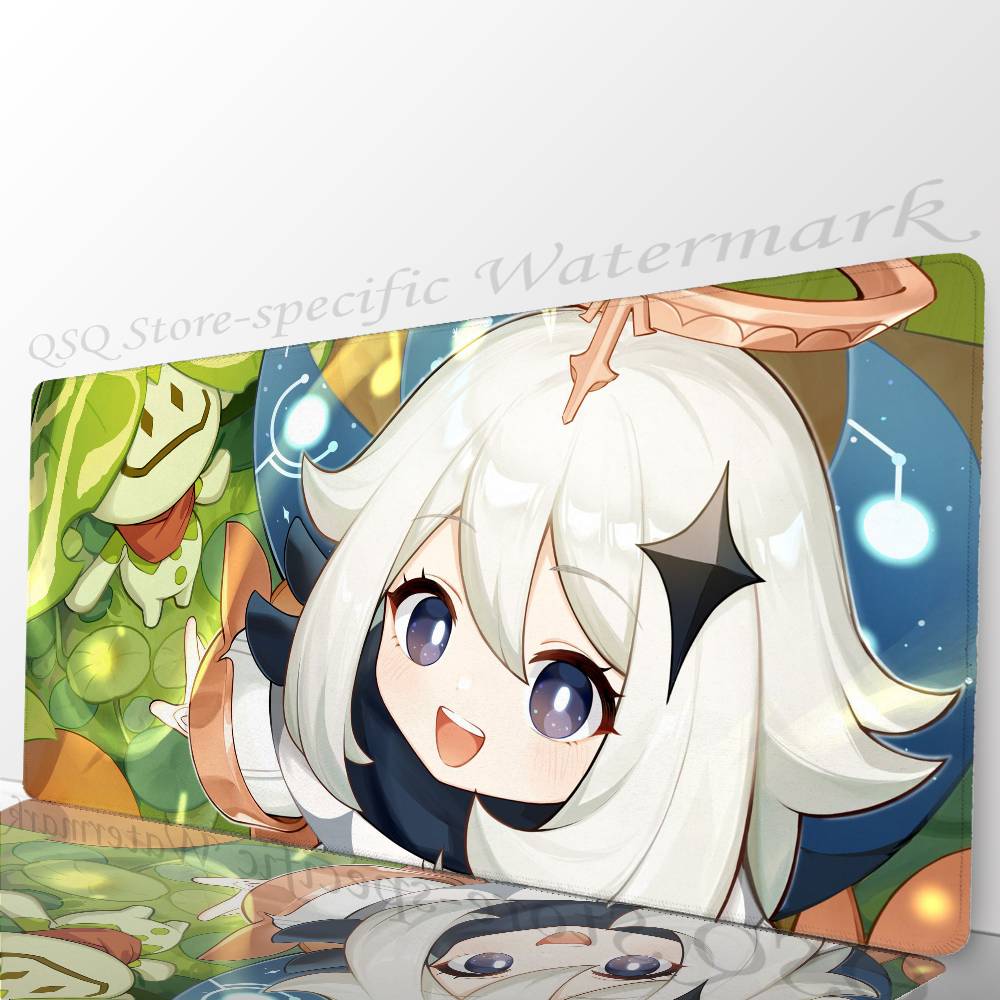 Paimon Game Anime Genshin I-Impact Mousepad Non-slip Suitable For Office Computers Laptops E-sports Game Desk Mats XXL Keyboard