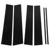 6 Pcs B Pillar Door Trim Molding Glossy Black PC Window Post Protector Cover for Hilux 2015 to 2023