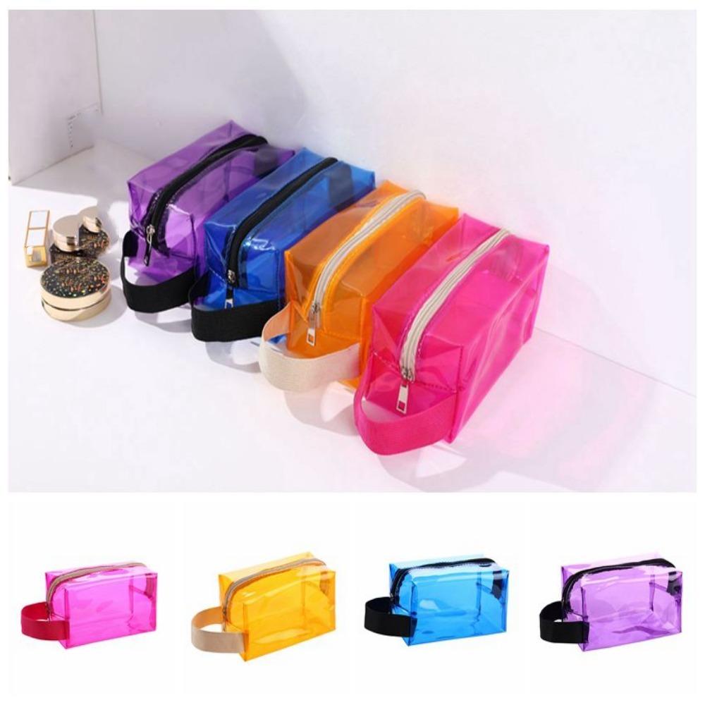 

Waterproof Transparent Wash Bag Rectangle Pencil Case Storage PVC Makeup Bag Men