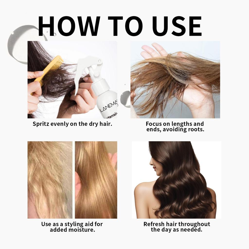 Intensive Moisturizing Hair Spray--Moisturizes And Conditions Hair-Builds Inner Resilience-Suitable For All Hair Types, 120ml