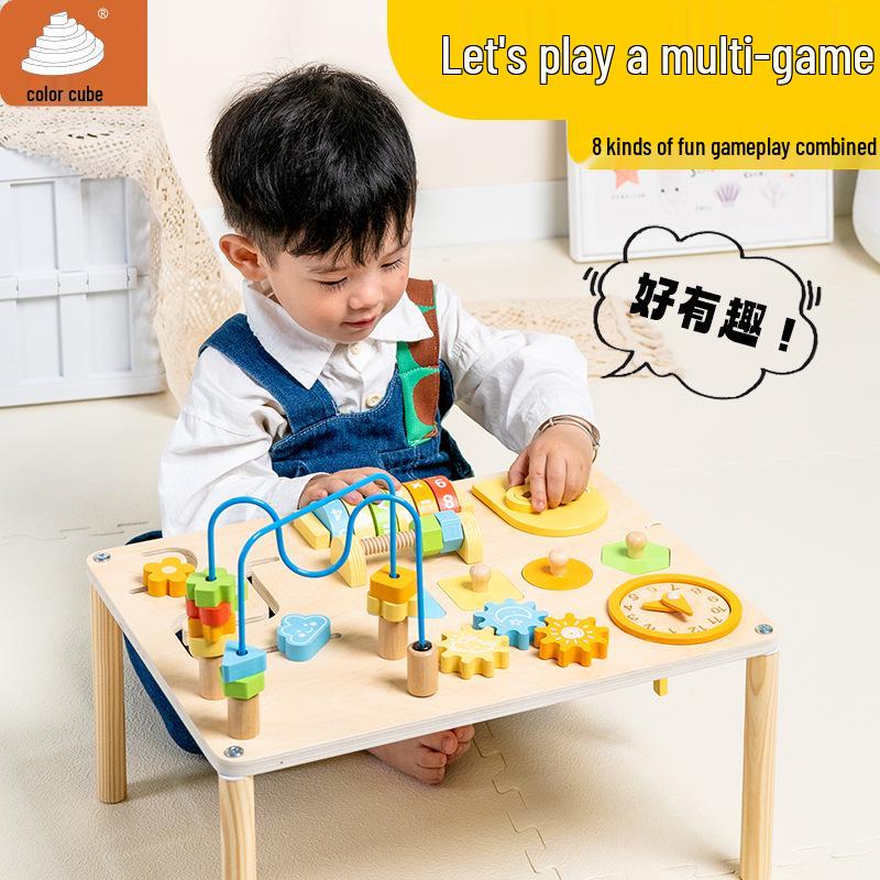 

Educational Wooden Bead Maze Activity Table for Kids