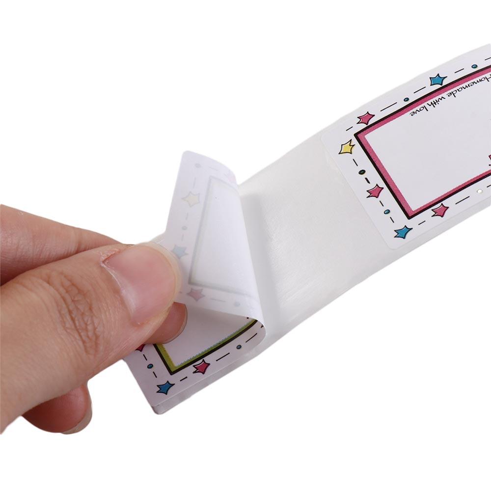 250Pcs/Roll Color Border Adhesive Label Handwritten Seasoning Jar Label Date Stickers  Refrigerator