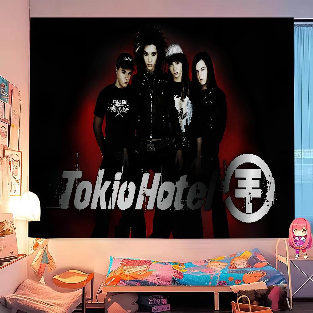 Tokio Hotel Rock Band Bill Kaulitz DIY Wall Tapestry Hanging Tarot Hippie Wall Rugs Dorm Home Decor