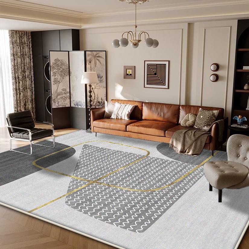 Nordic Geometric Carpet for Living Room Decoration Gery Large Carpets Home Decor Bedroom Kitchen Lounge Rug Nonslip Floor Mats