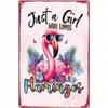 Vintage Metal Wall Art Flamingo, Gift for Girls Women Bathroom Decor