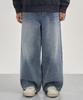 EXCONTAINER Washed Wide Balloon Fit Denim Pants (Fade Blue)