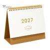 Academic Year Calendar 2027 Desk Calendar, Standing Flip Desktop Minimalist Gold Foil Cover Daily Agenda Monthly Planner, Thick Paper for Note Taking,