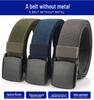 Genuine YKK Buckle: Metal-Free Nylon Elastic Belt - Lightweight Woven Canvas Military Training Belt