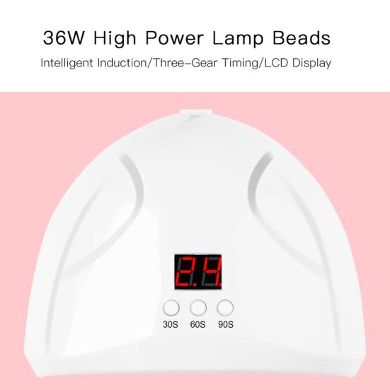 36W Smart LED UV Nail Lamp Fast Dry Manicure Polish Dryer Phototherapy Machine