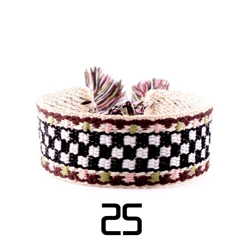 Women Fashion Jewelry Gift Colorful Decorative Pattern Embroidered Handmade Woven Bracelet Bohemian