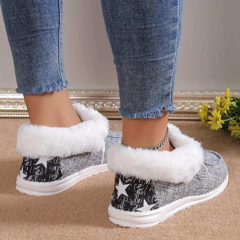 Women's Plus-size Fashionable Snow Boots, Short Plush Round-toed New Cotton Boots