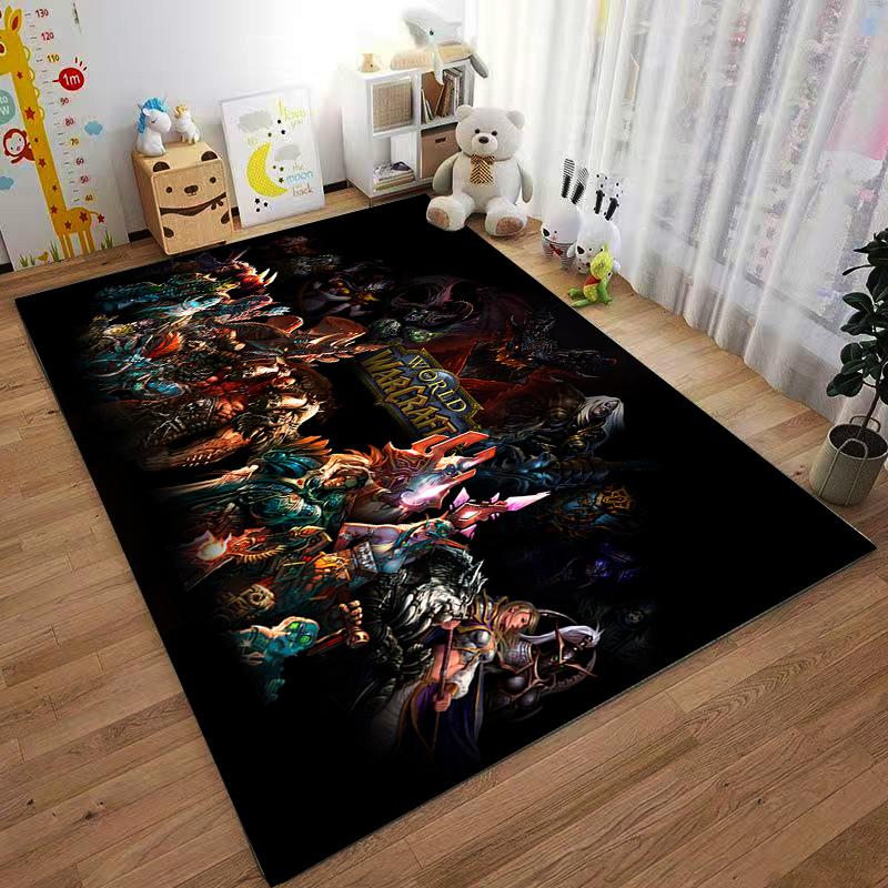 World of Warcraft game printed flannel carpet, non-slip, suitable for bedroom, living room, and children's room decoration