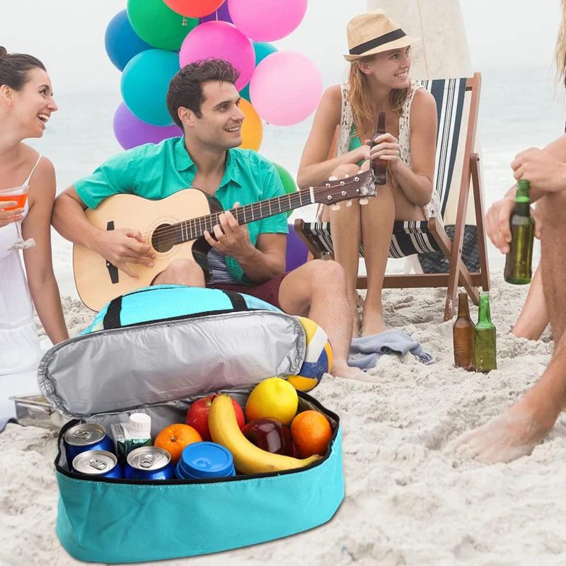 Double Layered Beach Shoulder Bag, Lightweight Multifunctional Travel Mesh Bag, Outdoor Bag with Insulation Layer