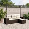 VidaXL Garden Lounge Set with Cushions 4 Pcs, Patio Sofas, Patio Furniture Set, Outdoor Furniture, Brown 3264379
