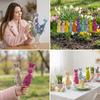 Easter Flocked Bunny Figurine Small Foam Rabbit with Bow Tie Spring Bunny Stake for Outdoor Indoor Yard Lawn Planter Pot Decor
