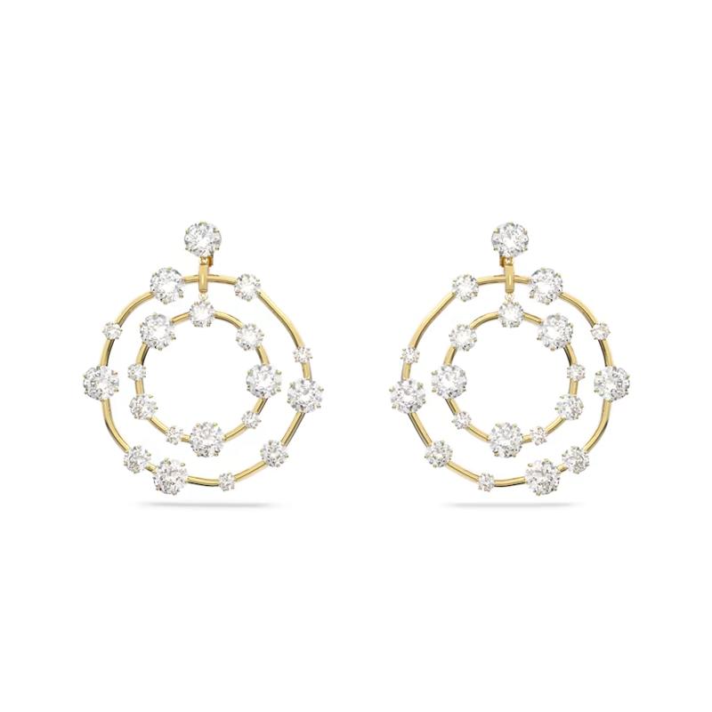 Swarovski Constella clip-on earrings round cut earrings women s silver 5635362