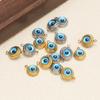 10 Stück Edelstahl 10mm Blaue Augen Abstandshalter Anhänger für DIY Boho Schmuckherstellung Halsketten Zubehör Armband Ohrringe Verbinder