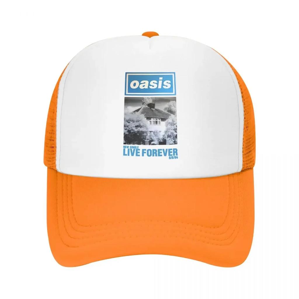 O-Oasis American Heavy Metal Trucker Cap Men Women Hip-Hop Dad Hat Sun Hats Fishing Hat Breathable Mesh Baseball Cap Summer