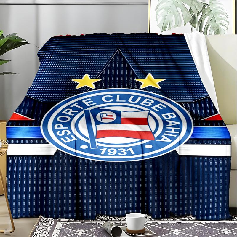 1PC Esporte Clube Bahia Design Printed Soft Flannel Blanket Throw for Adult Bedroom Living Room Sofa Camping Travel Fan gifts Christmas Gifts