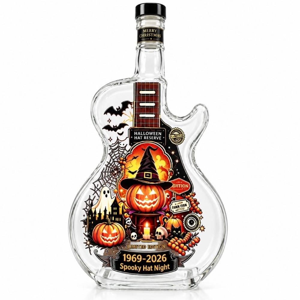 Pumpkin Guitar Liquor Storage Bottle Ghost Empty Wine Bottle Clear Glass Bottle Halloween Holiday