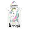 Unicorn Hooded Cloak Pink Quick Dry Large Beach Bath Towel Microfiber Wetsuit Adult Child Parent-Child Changing Poncho Bathrobe
