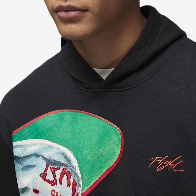 Jordan ×Jacob Rochester Artist Series Hoodie With Cap Print Pattern Men Tops Black DV1594-010