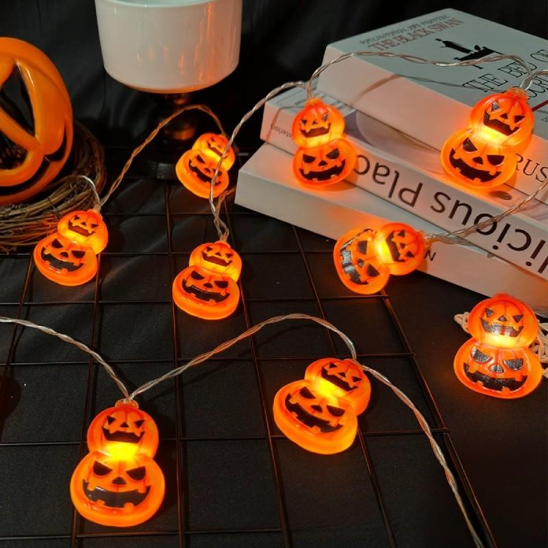Halloween Pumpkin String Lights Battery Powered For Party Decorations