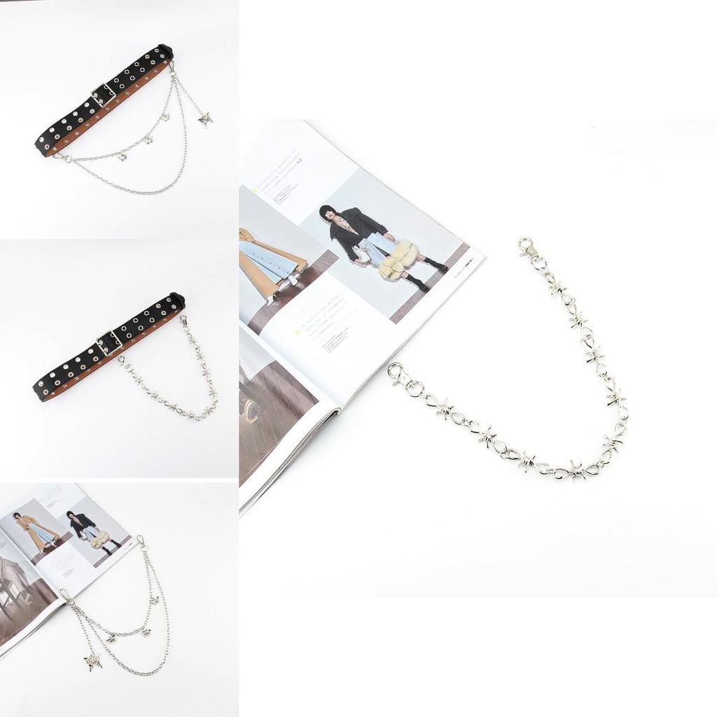 Breasted Fashion Double Design Women Waist Belt And Butterfly Metal Chain Decor