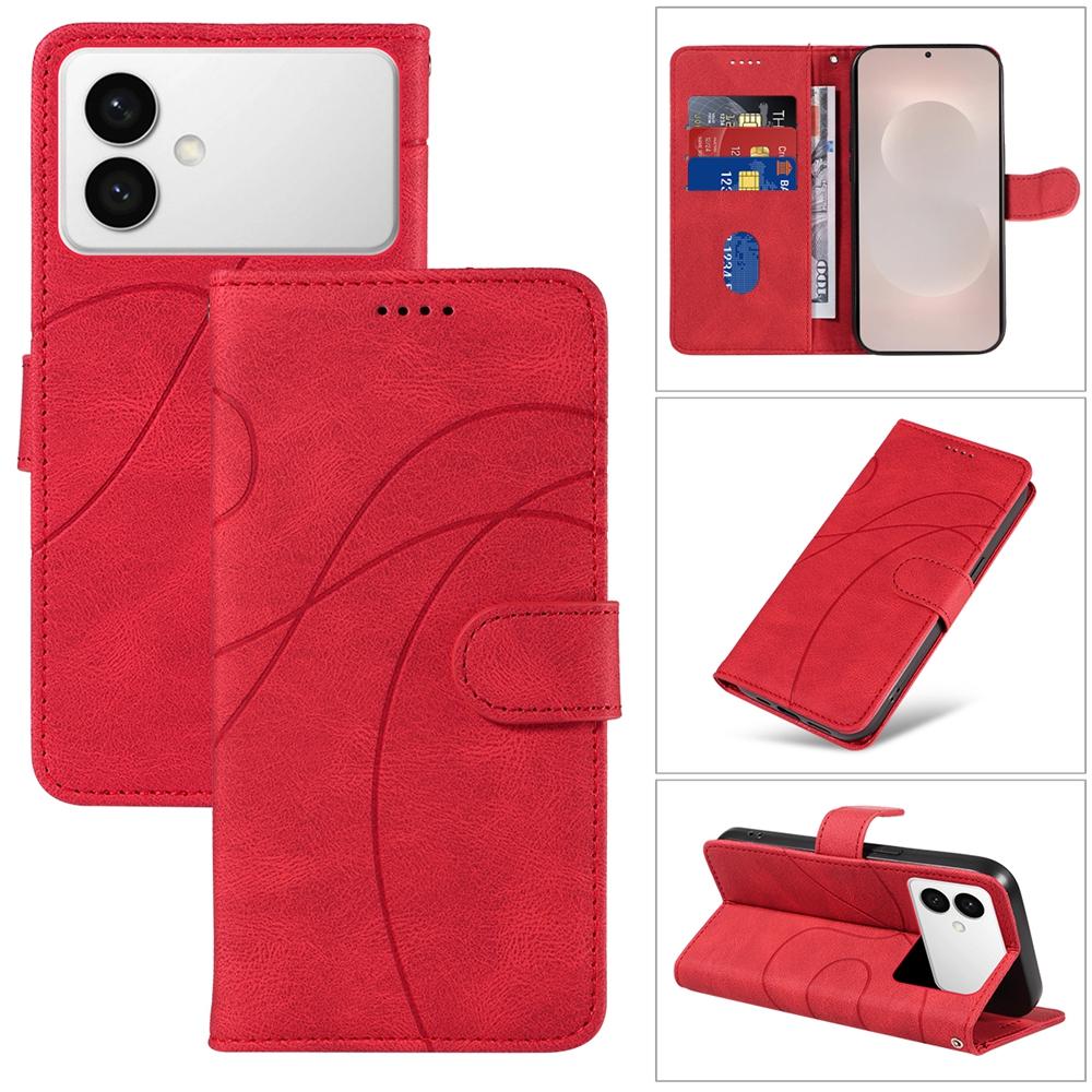 Magnetic Leather Wallet Case for Samsung Galaxy S26 S25 S24 S23 S22 S21 S20 S10 S9 S8 S7 Edge Pro FE Ultra Plus Cover Curve Line