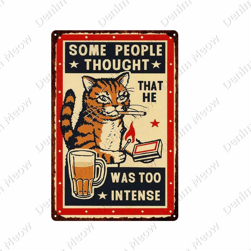 DORA Tin Sign Funny Animal Tin Poster I Do What I WantPlaque Bar Room Decor Nice Butt Wall Art Cat and Dog Vintage Tin Sign Gift N
